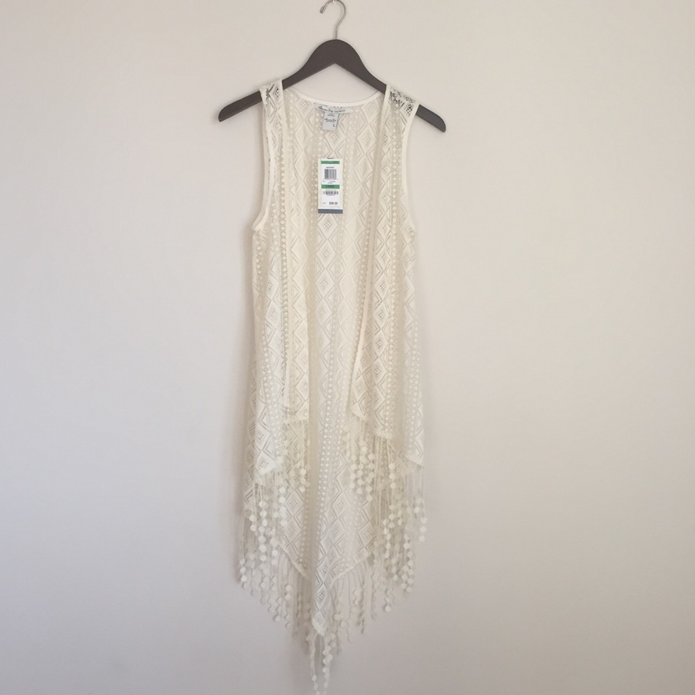☀️American Rag Fringed Lacey Vest